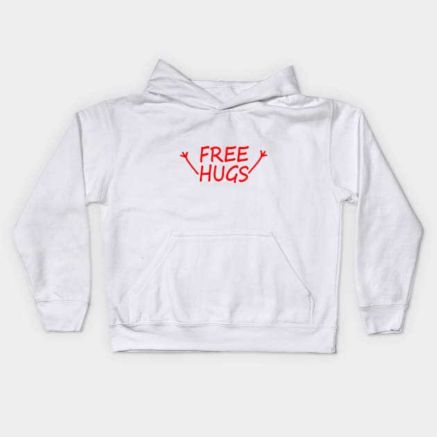 free hugs Red Kids Hoodie by NewMerch